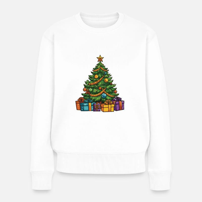 Tanne Weihnachten Weihnachtsbaum - Frauen Premium Bio Pullover - Weiß
