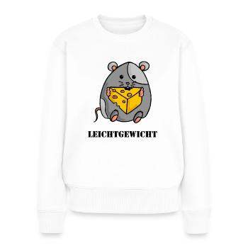 Thick mouse with cheese - Women's Premium Organic Jumper - white - Front - Julia (174cm)