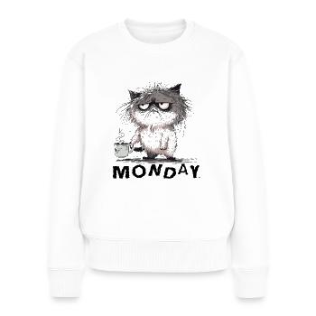 with coffee - Women's Premium Organic Jumper - white - Front - Julia (174cm)