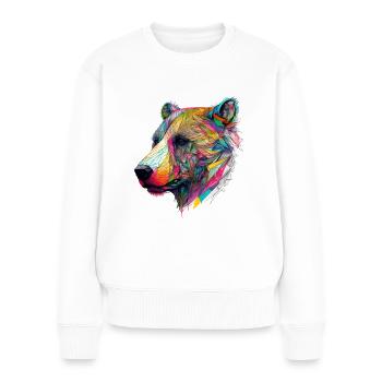 Bär Bären Tiere Geschenk Kunst Tiermotiv - Frauen Premium Bio Pullover - Weiß - Vorne - Julia (174cm)
