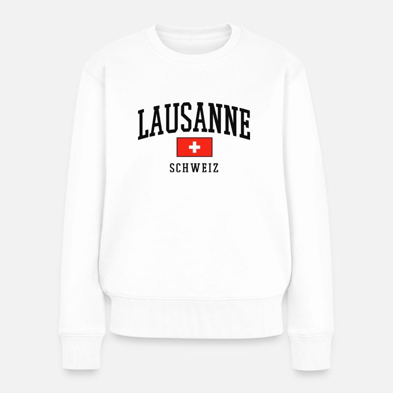 Lausanne - Frauen Premium Bio Pullover - Weiß