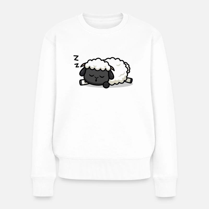 Schlafendes Lamm - Frauen Premium Bio Pullover - Weiß
