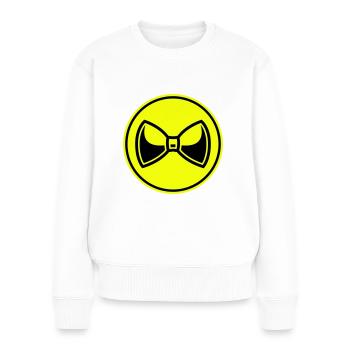 Nœud papillon Gentleman - Pull Premium bio Femme - blanc - Devant - Julia (174cm)