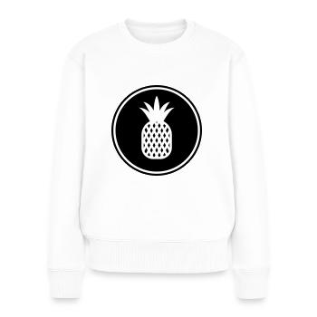 ananas frucht - Frauen Premium Bio Pullover - Weiß - Vorne - Julia (174cm)