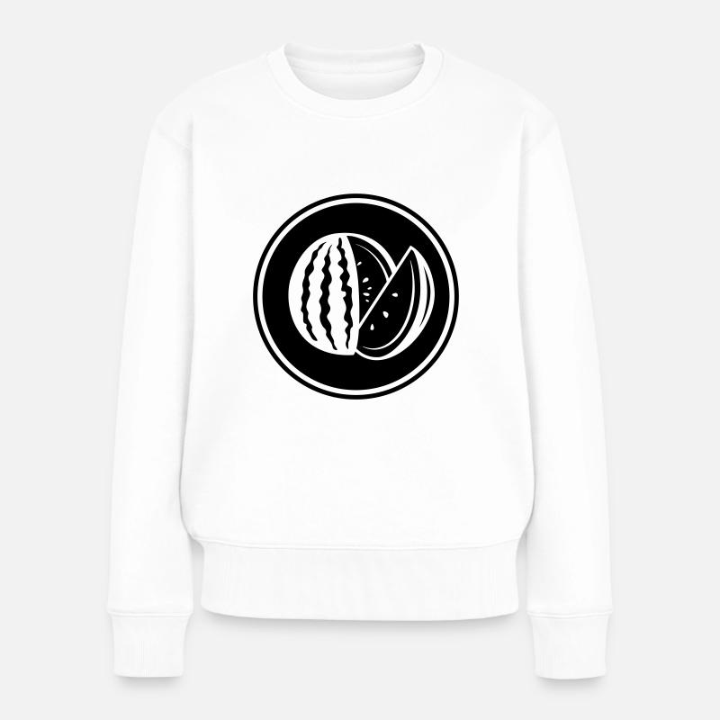 Melone Frucht - Frauen Premium Bio Pullover - Weiß