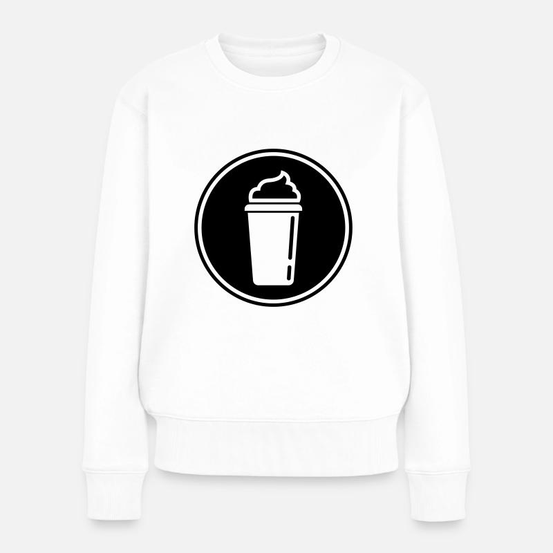 Kaffee Icon - Frauen Premium Bio Pullover - Weiß