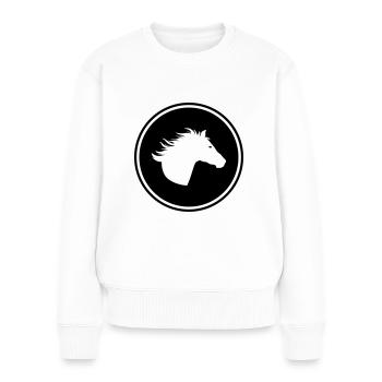 Pferd Horse icon - Frauen Premium Bio Pullover - Weiß - Vorne - Julia (174cm)