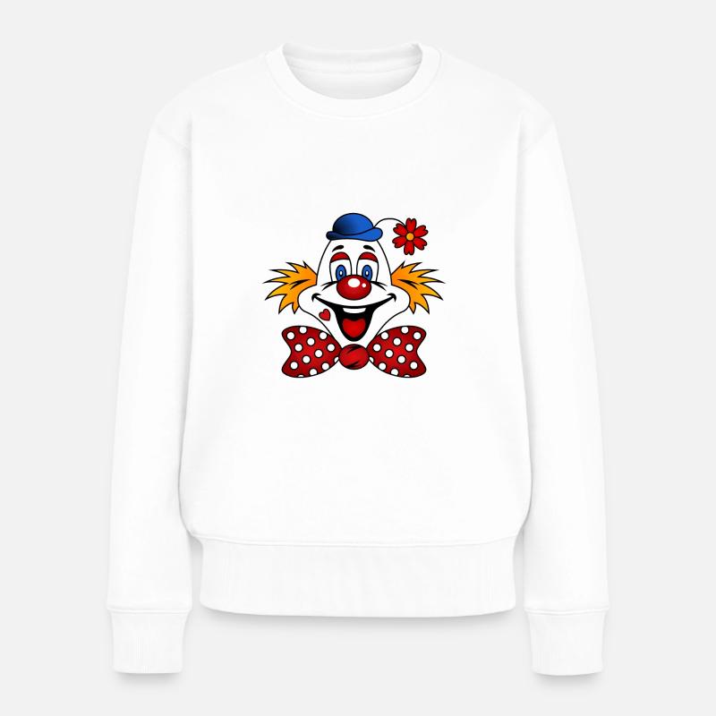 Clown - Frauen Premium Bio Pullover - Weiß