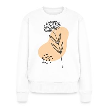 Hand Drawn Flower 5 - Women's Premium Organic Jumper - white - Front - Julia (174cm)