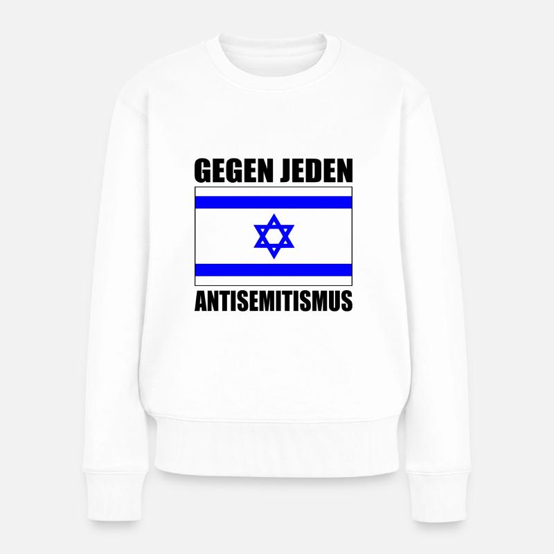 Gegen jeden antisemitismus - Frauen Premium Bio Pullover - Weiß