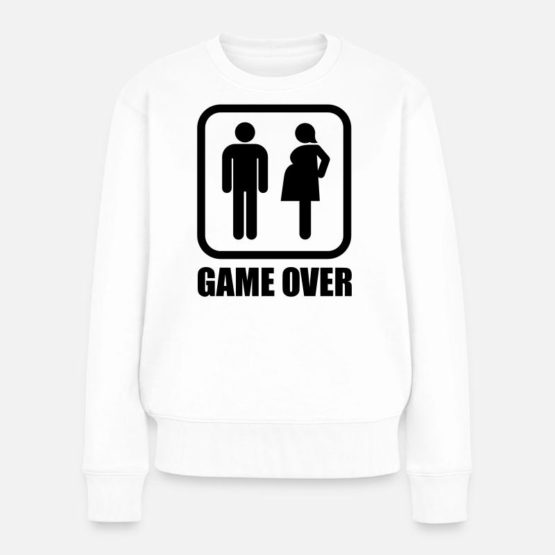 Game over - enceinte - Pull Premium bio Femme - blanc