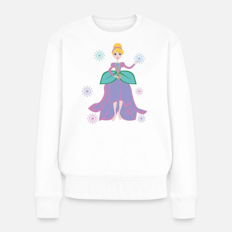 Fantaisie de princesse avec coeur de fleur - Pull Premium bio Femme - blanc