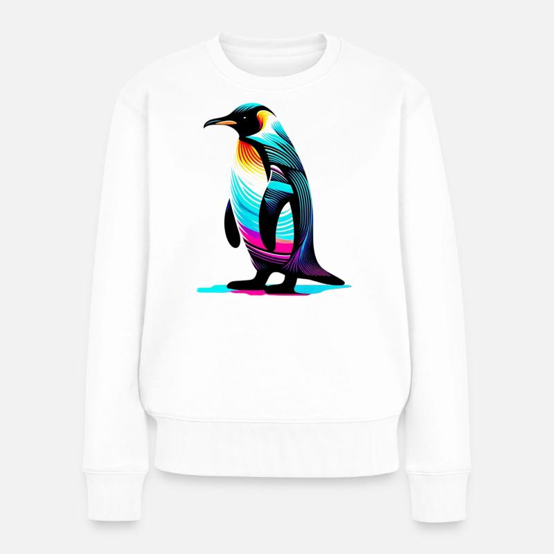 Pinguin - Frauen Premium Bio Pullover - Weiß