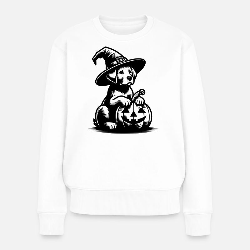 Chien d’Halloween - Pull Premium bio Femme - blanc