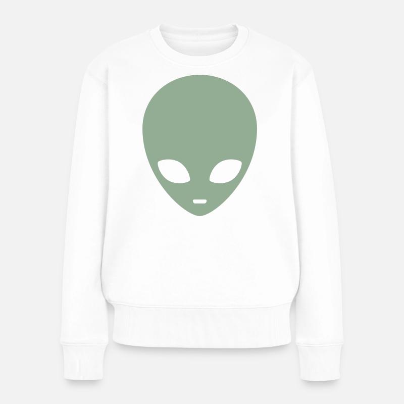 Tête d’extraterrestre menthe atténuée - Pull Premium bio Femme - blanc