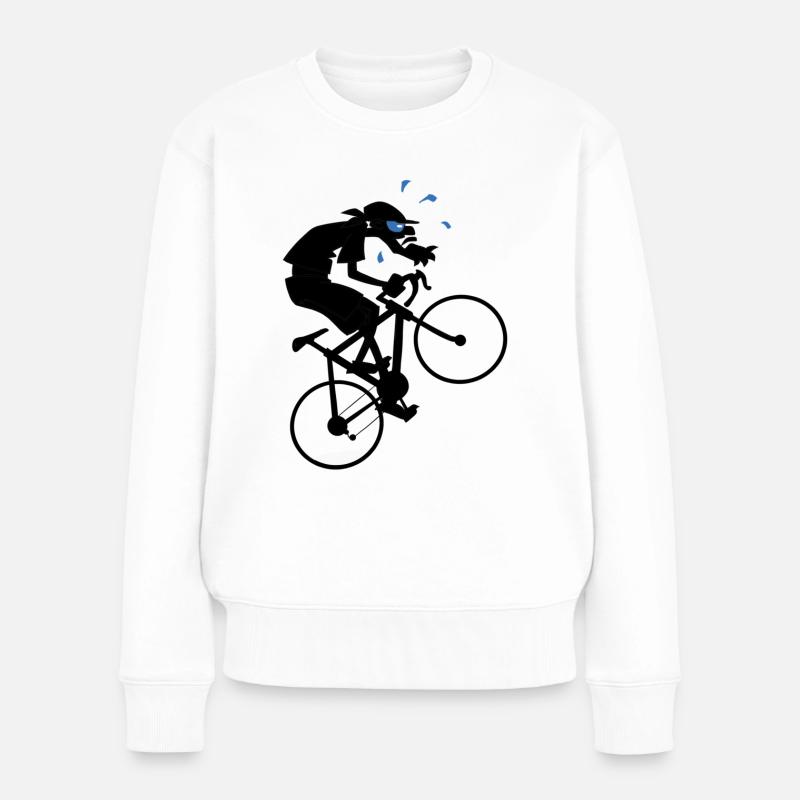 Bavarian Monkey Rennrad - Frauen Premium Bio Pullover - Weiß