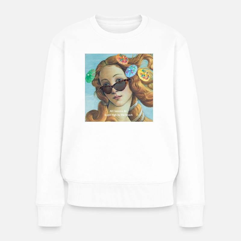 Venus mit milo da vinci modern - Frauen Premium Bio Pullover - Weiß