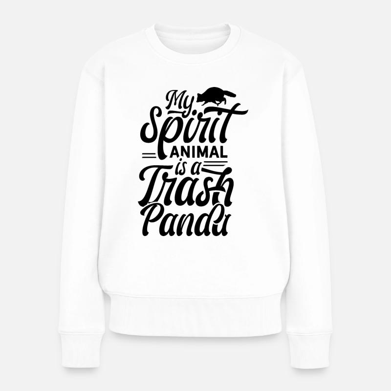 Mein Spirit Animal ist ein Waschbär Waschbären - Frauen Premium Bio Pullover - Weiß