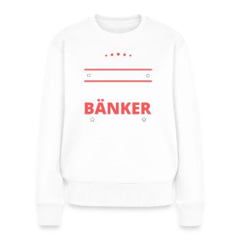 Cadeau Banquier - Deux Types de... Concevoir - Pull Premium bio Femme - blanc - Devant - Julia (174cm)