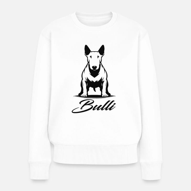 Conception du Bull Terrier – Caractère et force - Pull Premium bio Femme - blanc