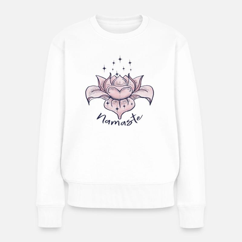 Funkelnder Lotus - Frauen Premium Bio Pullover - Weiß