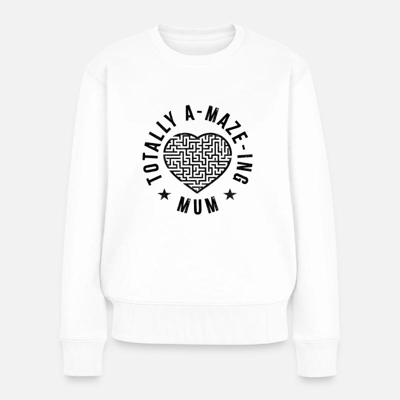 Völlig A-Labyrinth Mama - Frauen Premium Bio Pullover - Weiß