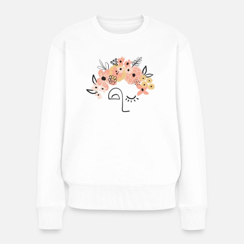 flower girl - Frauen Premium Bio Pullover - Weiß