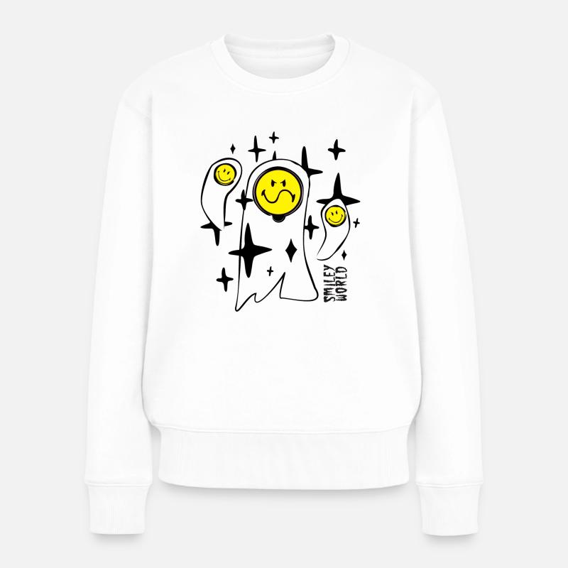 Smiley World_Ghost Famille - Pull Premium bio Femme - blanc