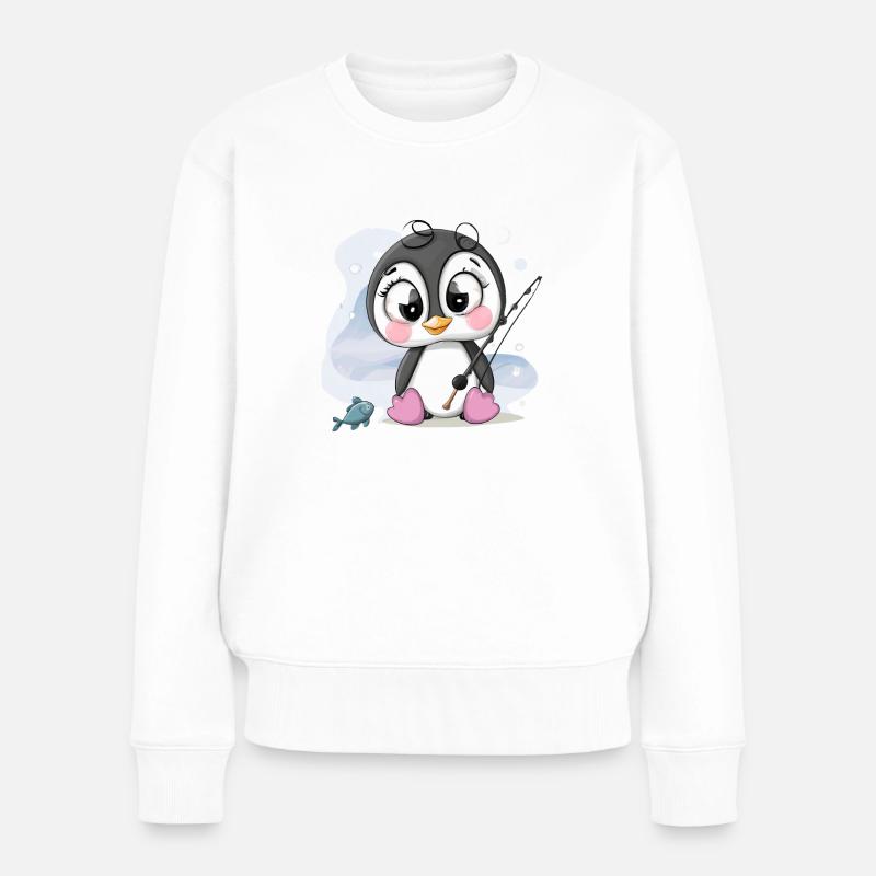 Mignonne pingouin fille - Pull Premium bio Femme - blanc