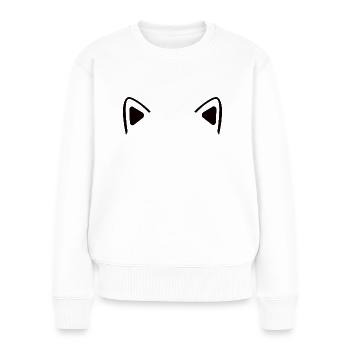 Katzenohren - Frauen Premium Bio Pullover - Weiß - Vorne - Julia (174cm)