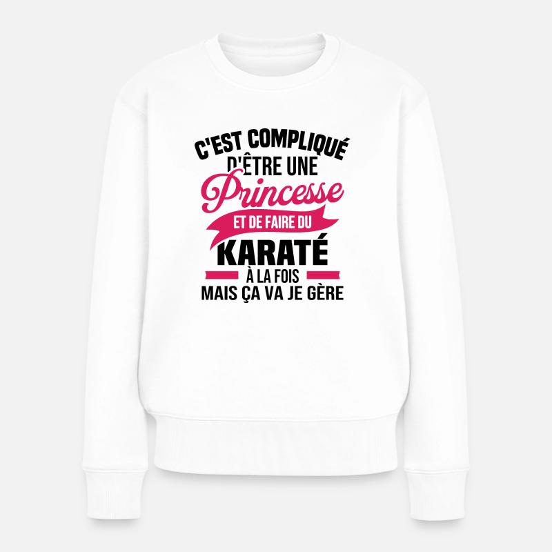Princesse et karaté - Pull Premium bio Femme - blanc