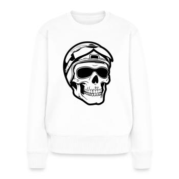 Skeleton Biker - Pull Premium bio Femme - blanc - Devant - Julia (174cm)