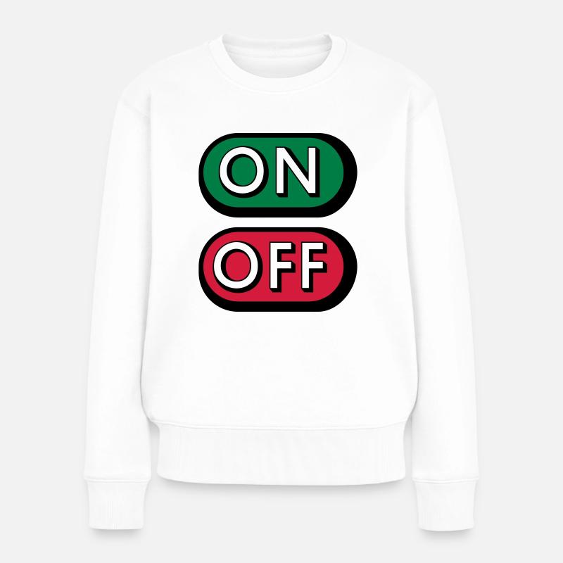 On Off Buttons - Pull Premium bio Femme - blanc