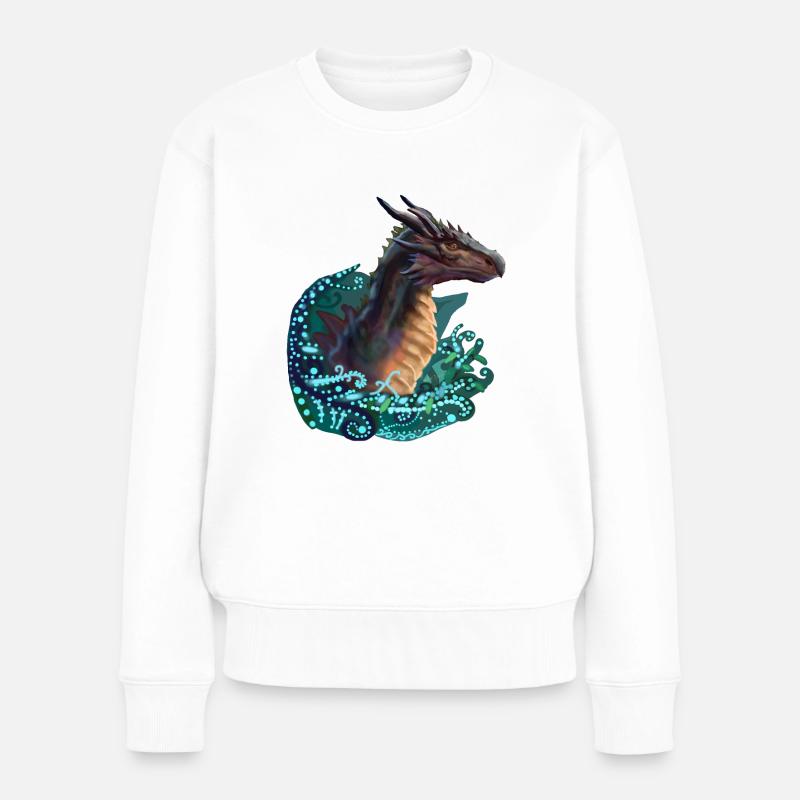 Drachen - Frauen Premium Bio Pullover - Weiß