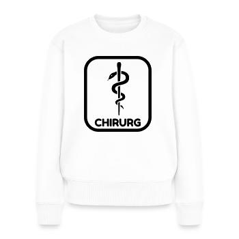 Arzt / Medizin / Chirurg / Chirurgie - Frauen Premium Bio Pullover - Weiß - Vorne - Julia (174cm)