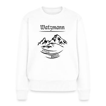 Le mont Watzmann, hauteur 2713 m déterminée - noir - Pull Premium bio Femme - blanc - Devant - Julia (174cm)
