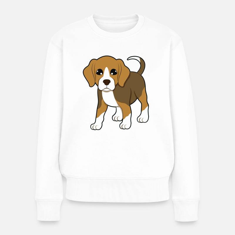Beagle - Frauen Premium Bio Pullover - Weiß
