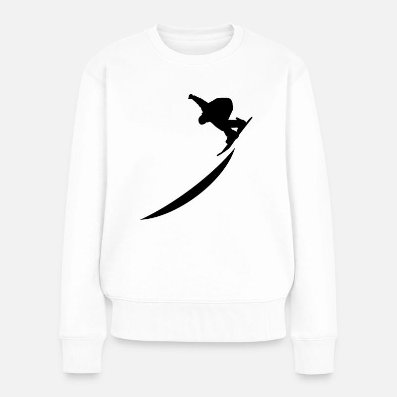 Snowboard Snowboarder - Frauen Premium Bio Pullover - Weiß