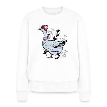 Oie Cottagcore - Pull Premium bio Femme - blanc - Devant - Julia (174cm)