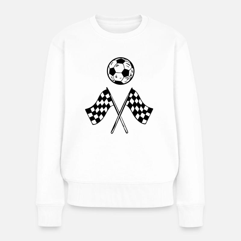 Fußball Soccer - Frauen Premium Bio Pullover - Weiß