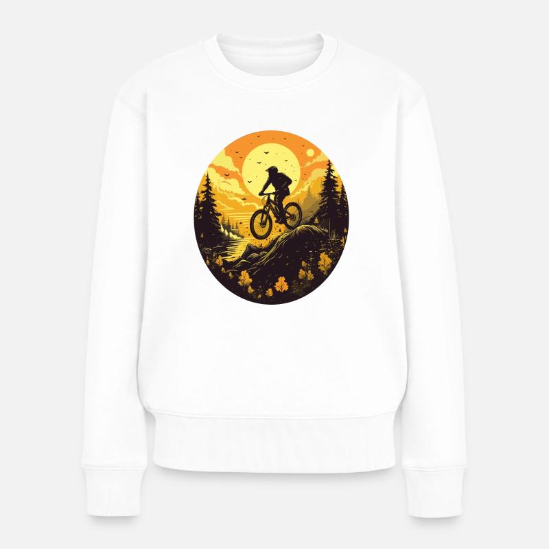 Downhill Mountainbike - Frauen Premium Bio Pullover - Weiß