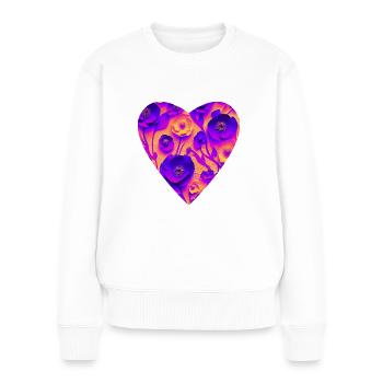 T-Shirt Herz Mohnblumen Pop Farbe für Frauen - Frauen Premium Bio Pullover - Weiß - Vorne - Julia (174cm)