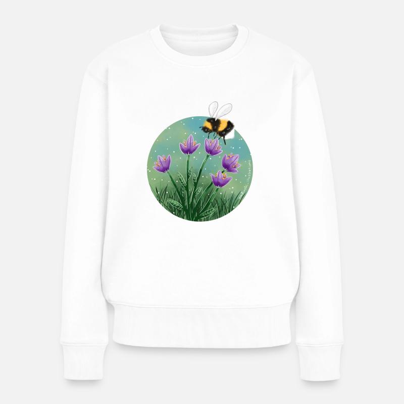 Abeille et fleurs - Pull Premium bio Femme - blanc