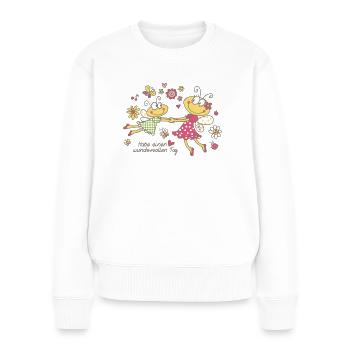 Schmetterlingstanz - Frauen Premium Bio Pullover - Weiß - Vorne - Julia (174cm)
