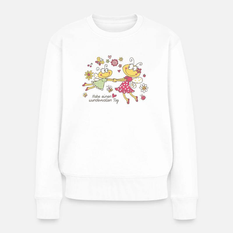 Schmetterlingstanz - Frauen Premium Bio Pullover - Weiß