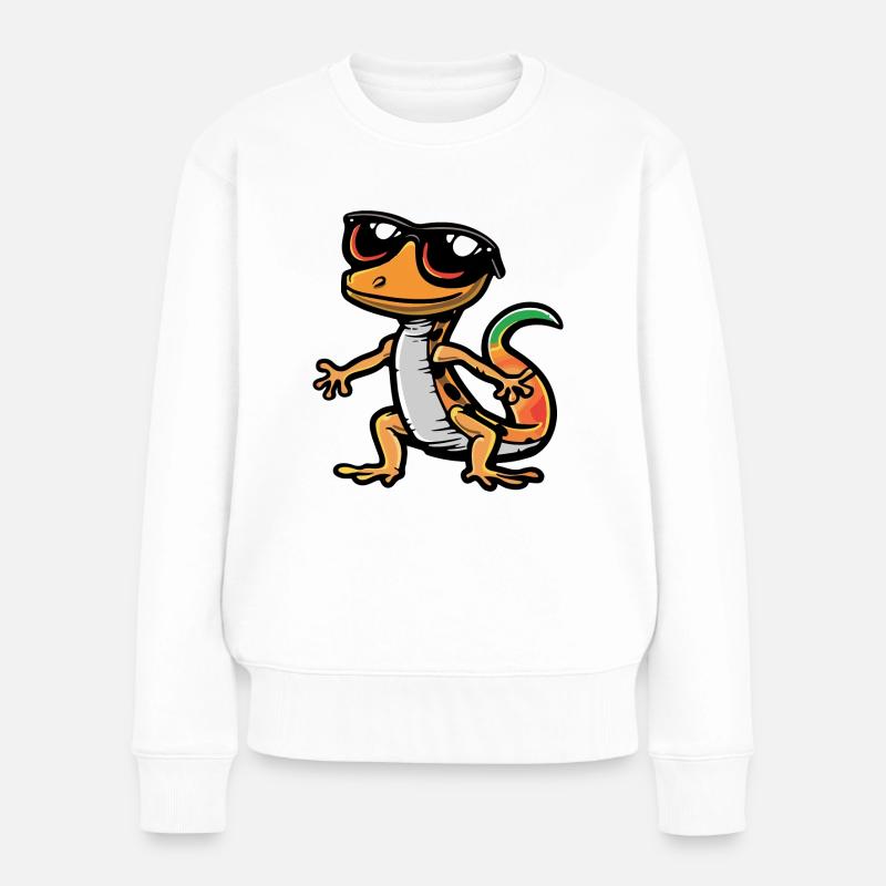lézard bande dessinée cool - Pull Premium bio Femme - blanc