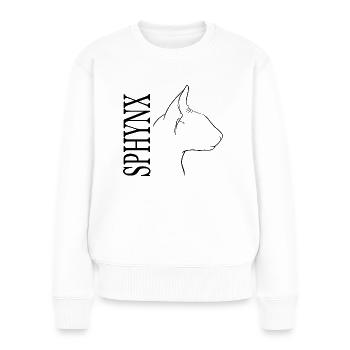 Sphynx Profil Katzen Katze Wilsigns - Frauen Premium Bio Pullover - Weiß - Vorne - Julia (174cm)
