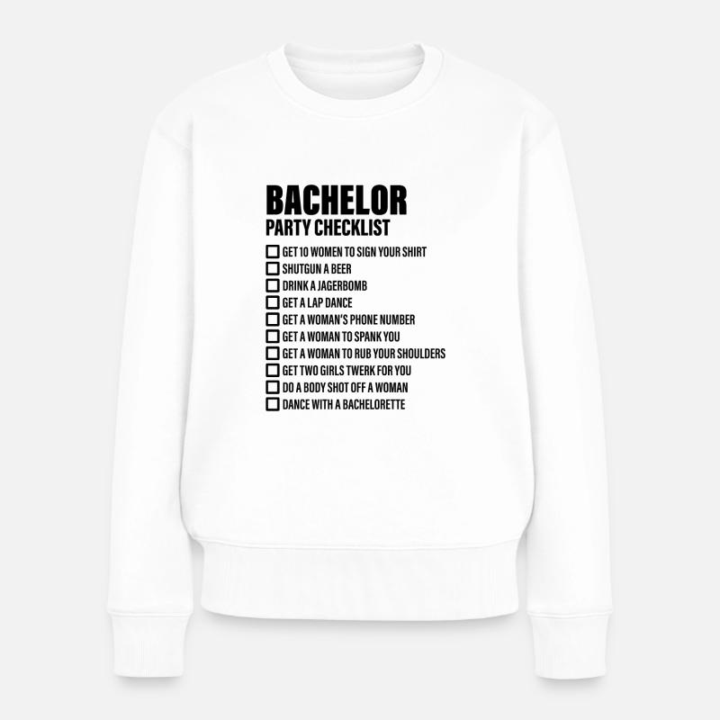Bachelor Party Checklist - JGA - Frauen Premium Bio Pullover - Weiß