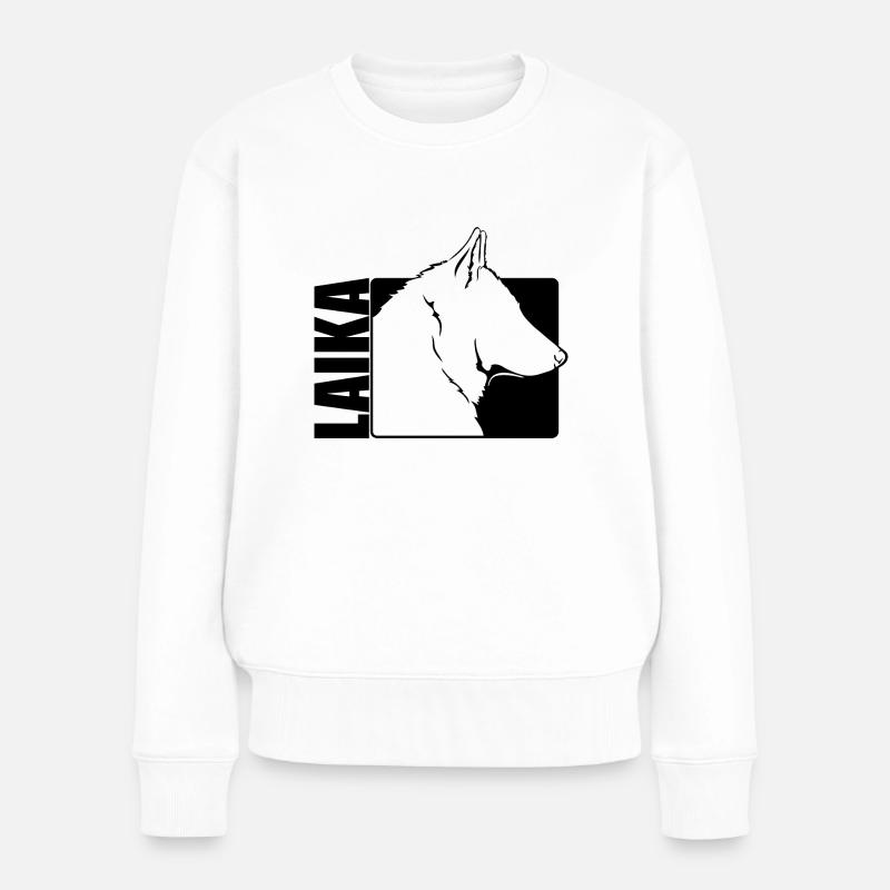 Laika Profil Chiens Chien Wilsigns - Pull Premium bio Femme - blanc