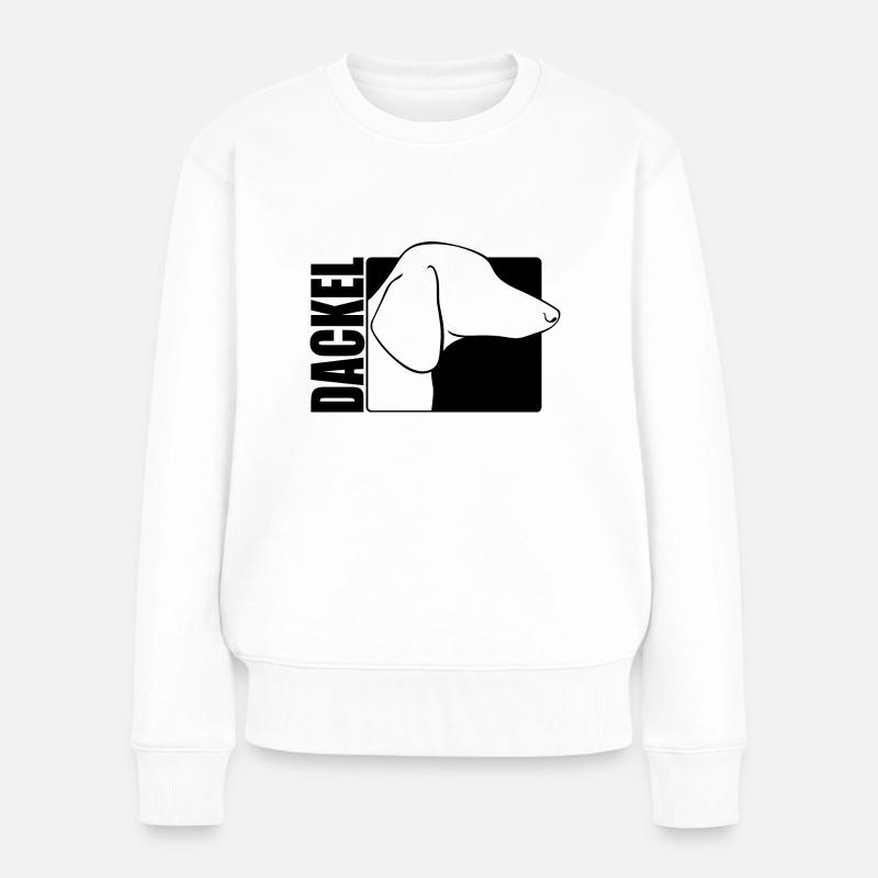 Dackel Profil Hund Hunde Jagdhund Wilsigns - Frauen Premium Bio Pullover - Weiß